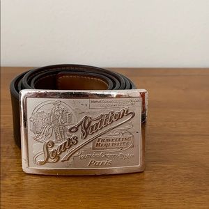 Louis Vuitton Mens Black & Silver Travelling Belt